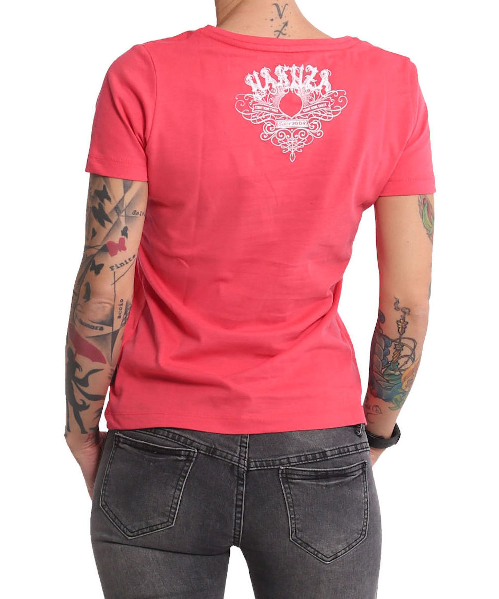 Yakuza Addiction V-Neck T-Shirt GSB-16123 geranium