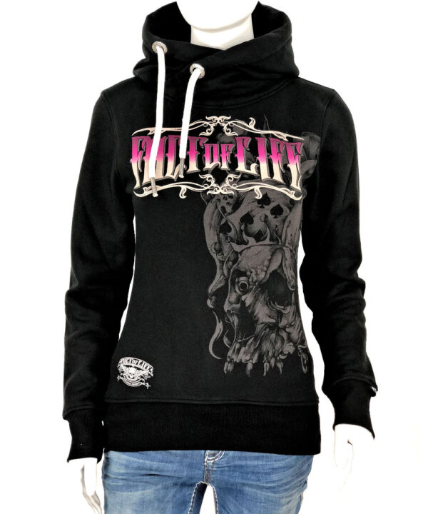 Fact of Life Damen Long-Hoodie Time is Over Lady GSH-02 black