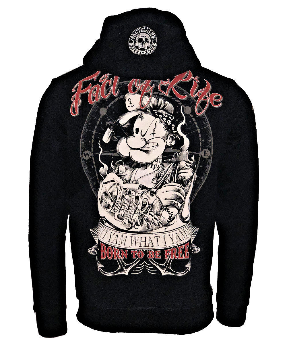 Fact of Life Hoodie Born to Be Free SH-05 black