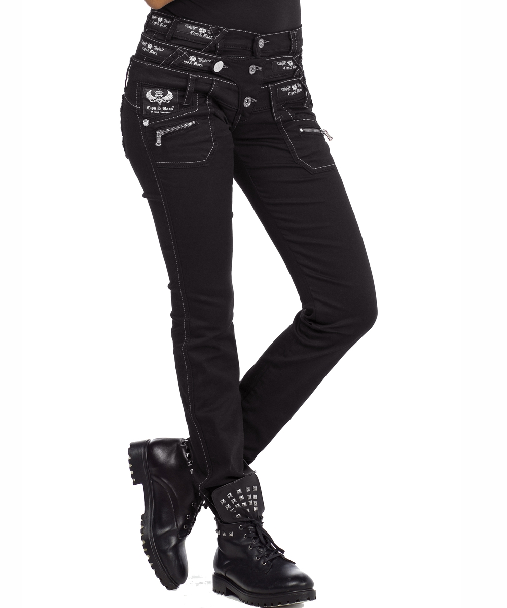 Cipo & Baxx Damen Jeans CBW-0313 black