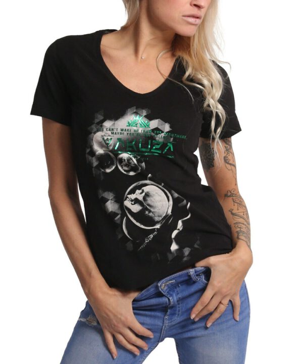 Yakuza Bubble Skull V-Neck T-Shirt GSB-17134 schwarz