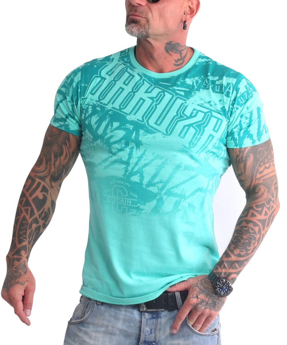 Yakuza Life Allover T-Shirt TSB-19038 turquoise