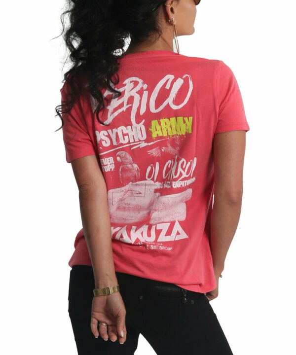 Yakuza Perico Dye V-Neck T-Shirt GSB-19123 geranium