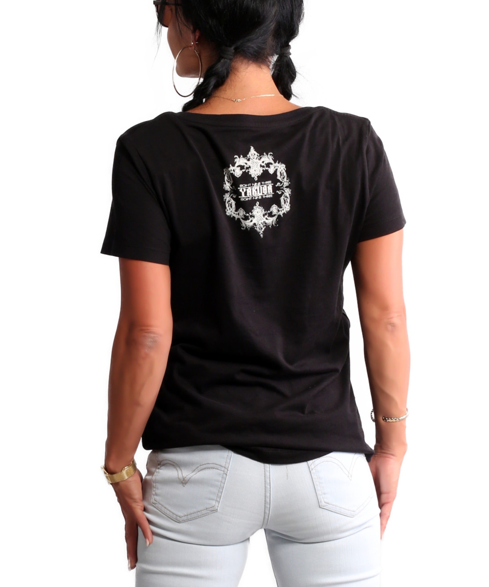 Yakuza Siren Dye V-Neck T-Shirt GSB-90101 black