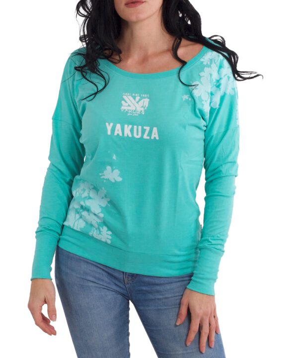 Yakuza Jap Blossom Langarm T-Shirt GLSB-18133 turquoise