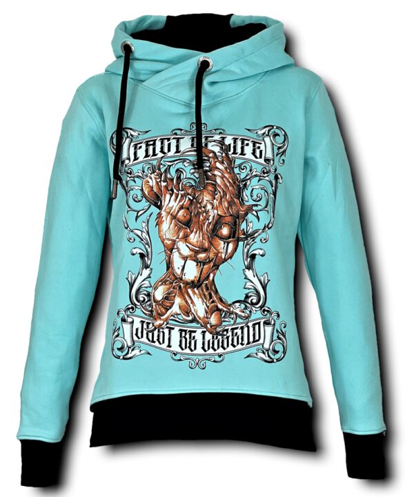 Fact of Life Damen Hoodie “Lion” GSH-04 turquosie