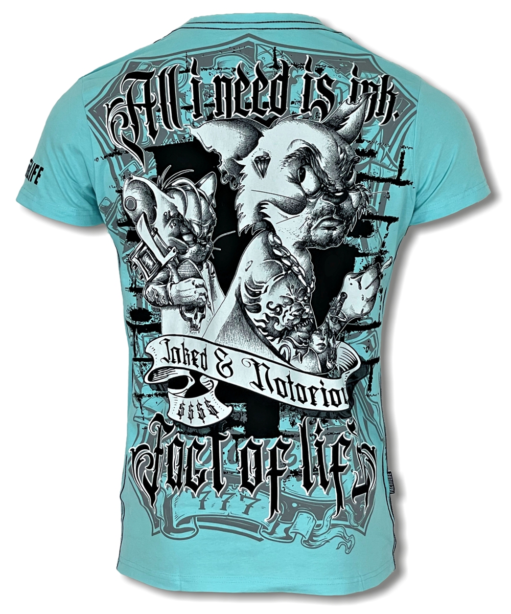 Fact of Life T-Shirt “Inked & Notorious” TS-55 turquoise