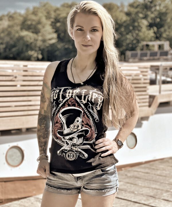 Fact of Life Ladys Tank Top "Lucky Game" GTT-01 black