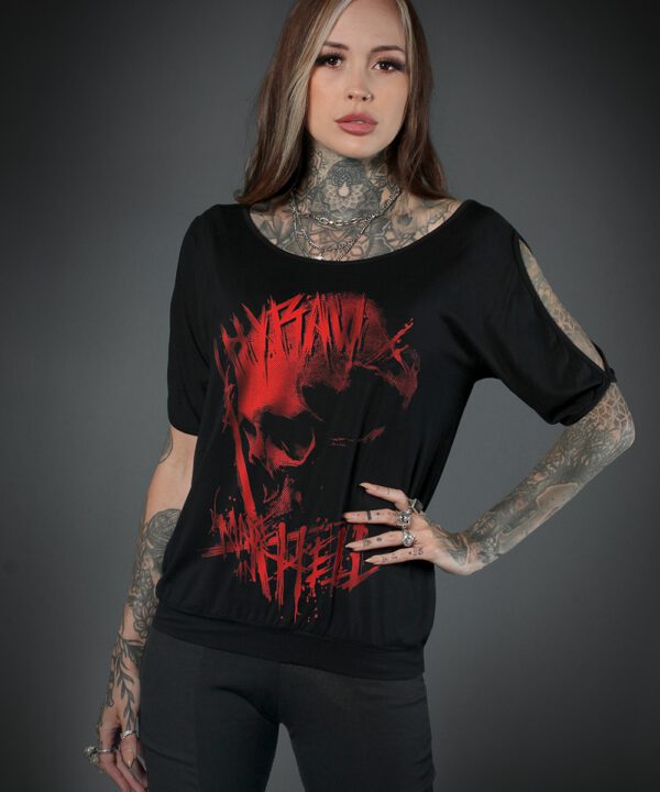 Hyraw Damen Schulter-Cut-Shirt "BLOOD SUGAR"