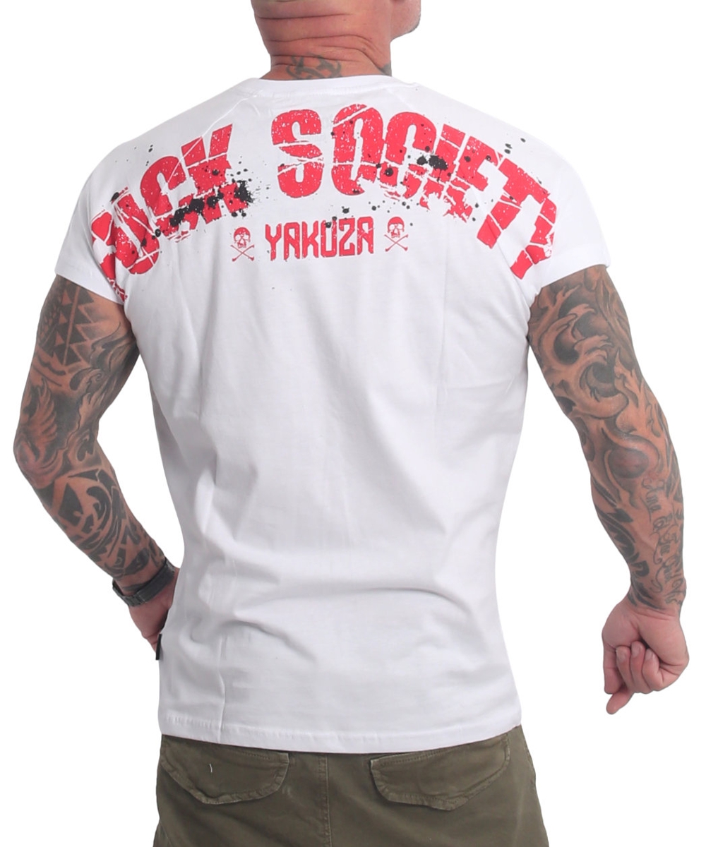 Yakuza Crushed Society T-Shirt TSB-21058 weiß