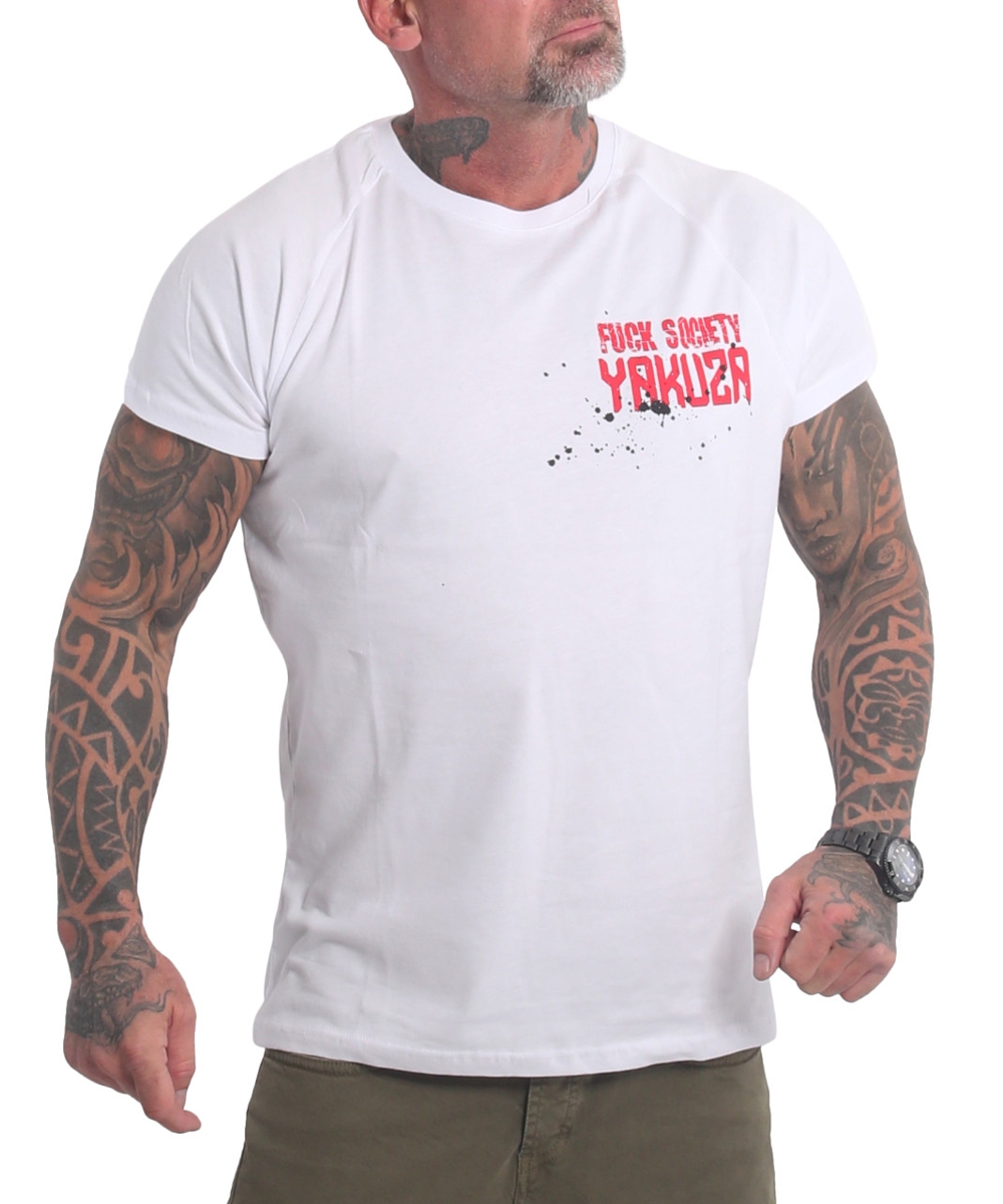 Yakuza Crushed Society T-Shirt TSB-21058 weiß