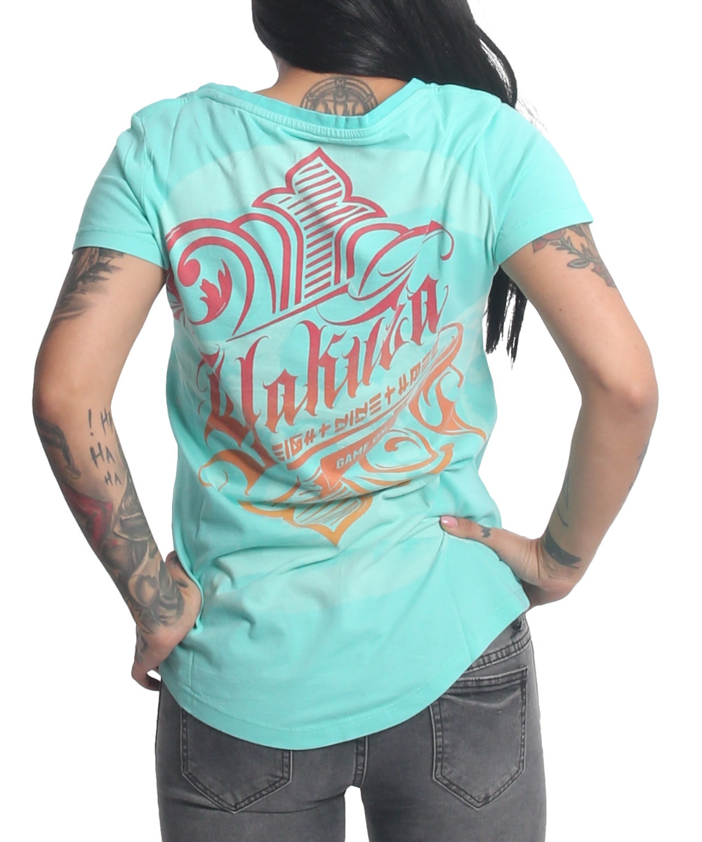 Yakuza Crests Crew Neck T-Shirt GSB-21127 turquoise