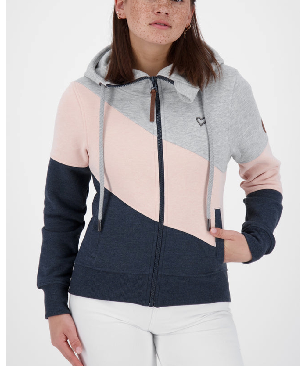 Alife and Kickin Sweat-Jacke Steffi AK marine melange