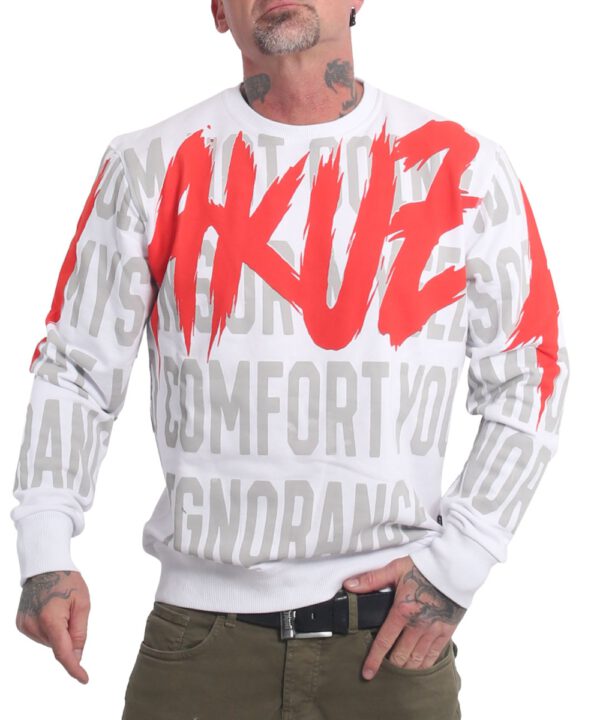 Yakuza Ignorance Allover Pullover PB-22037 weiß