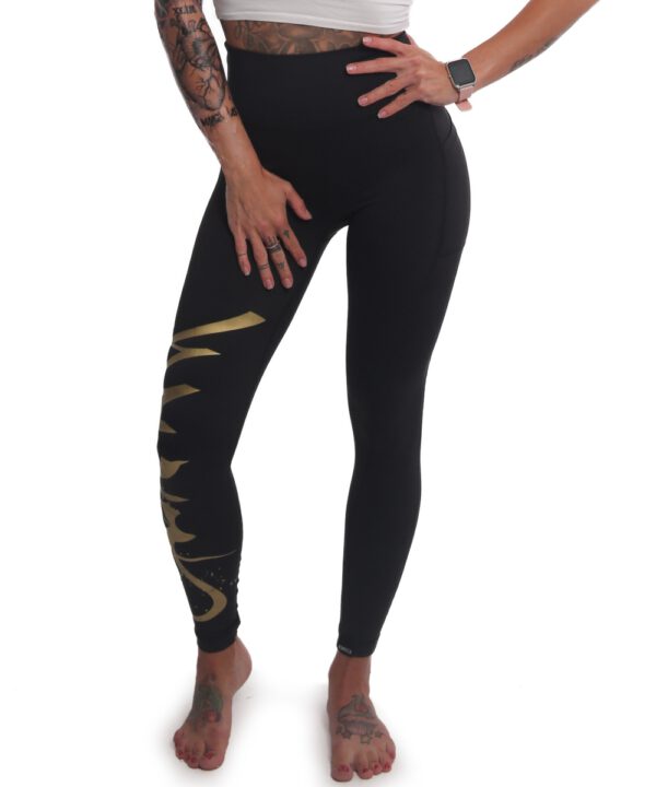 Yakuza Tag Train Leggings LEB-23146 schwarz