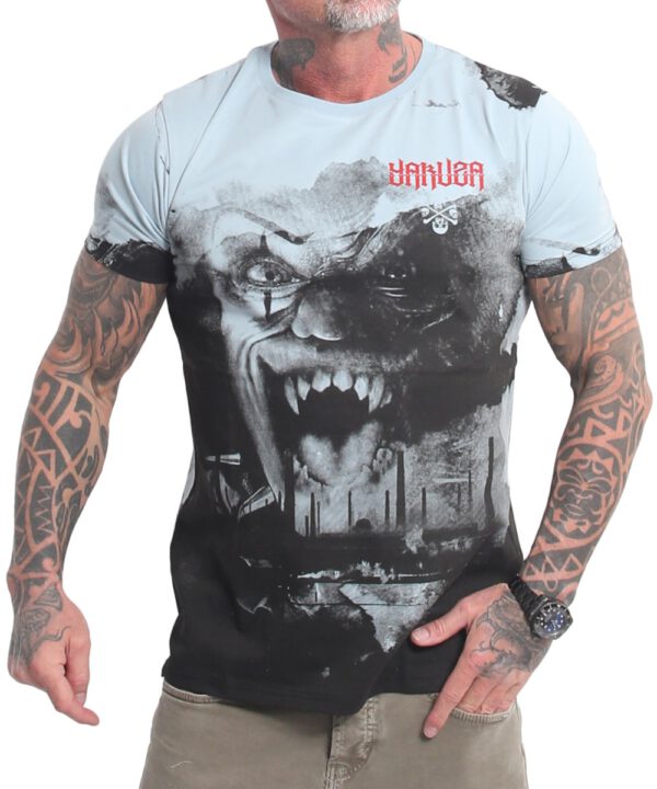 Yakuza Horror Allover T-Shirt TSB-23044 sterling blue