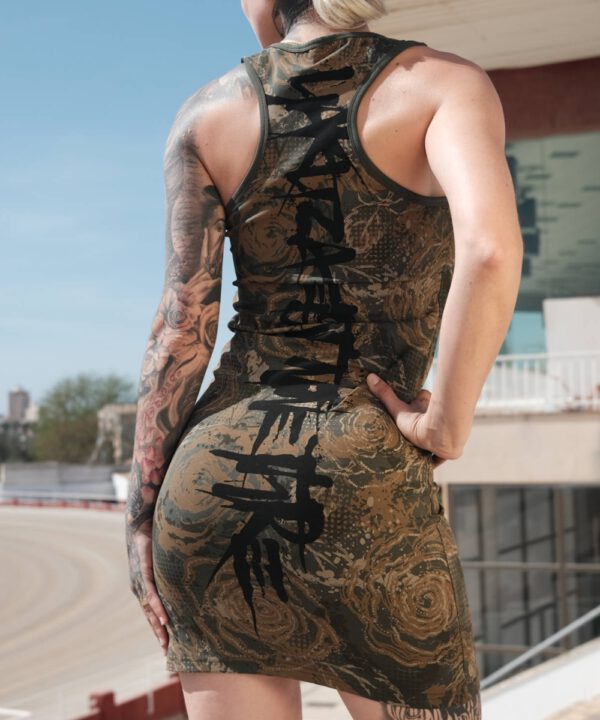 Yakuza Grounded Bodycon Kleid GKB-24105 camouflage