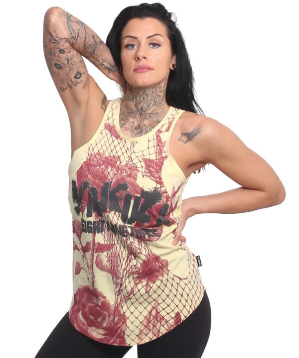 Yakuza Mesh Rose Urban Tanktop GSB-24119 french vanilla