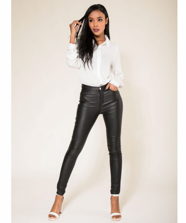 Nina Carter Damen Skinny Coated S513 black