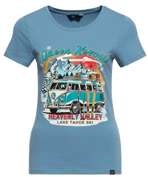 Queen Kerosin T-Shirt "Heavenly Valley" blau