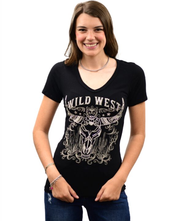 Liberty Wear V-Ausschnitt-T-Shirt 7156 schwarz