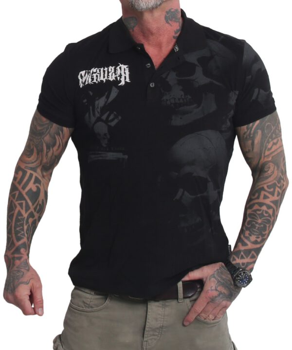 Skull Awakening Polo Shirt TPO-25038 black