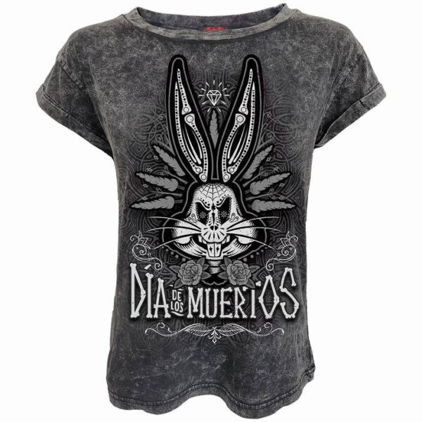 Spiral Damen T-Shirt "DIA MUERTOS" acid wash