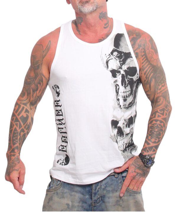 Yakuza Mouth Slim Racer Tanktop UHB-26024 weiß