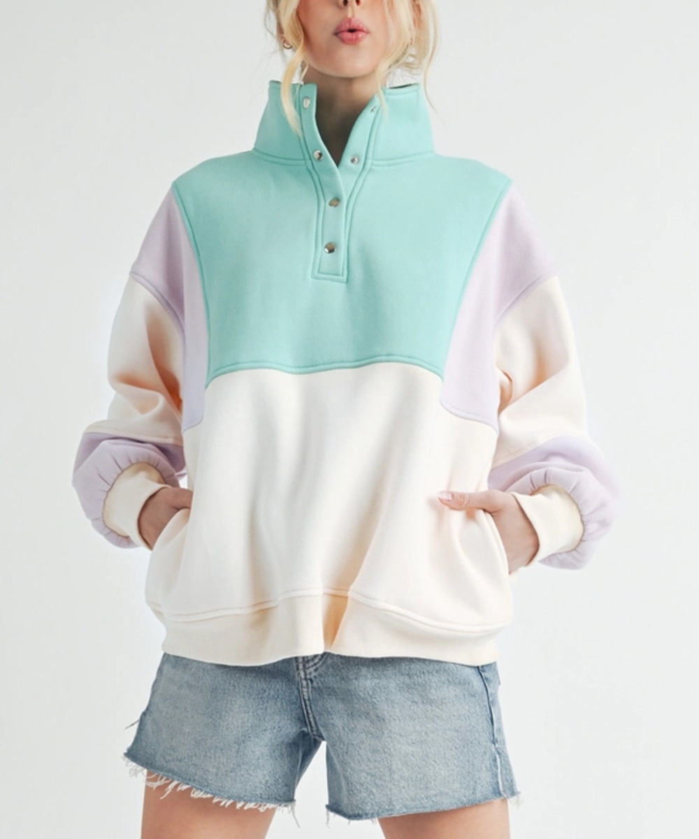 Pullover Damen 992EK Glo Pullover in Blockfarben – Bild 3