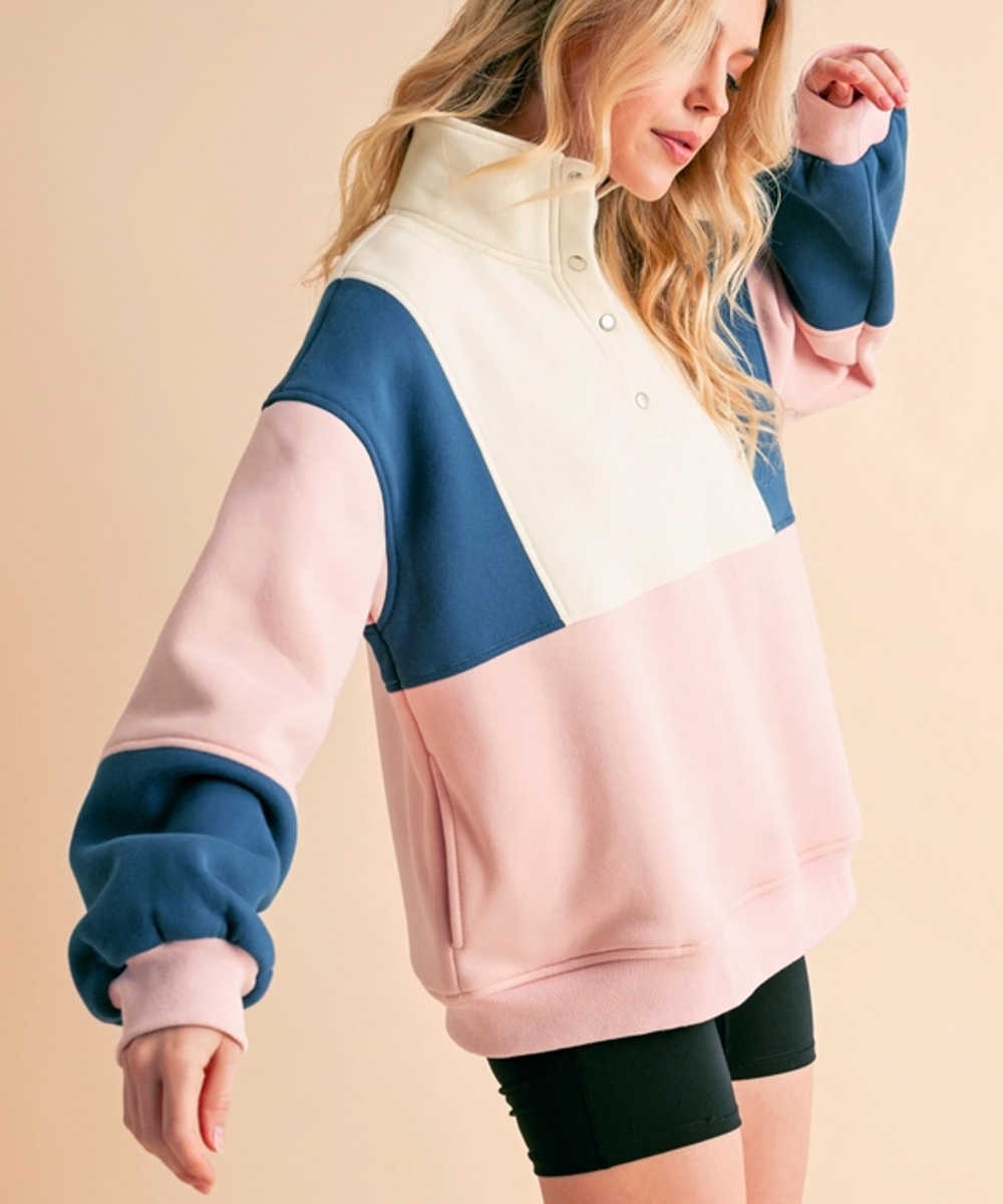 Pullover Damen 992EK Pullover in Blockfarben – Bild 3