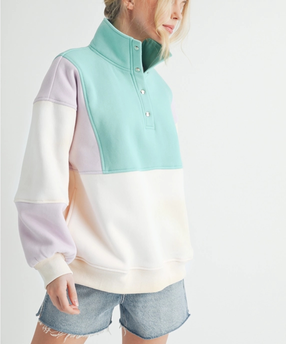 Pullover Damen 992EK Glo Pullover in Blockfarben – Bild 4