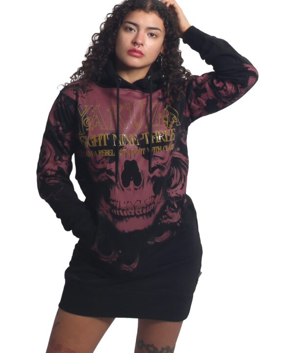 Yakuza Lost Skull Hoodie Kleid GKB-27108 black