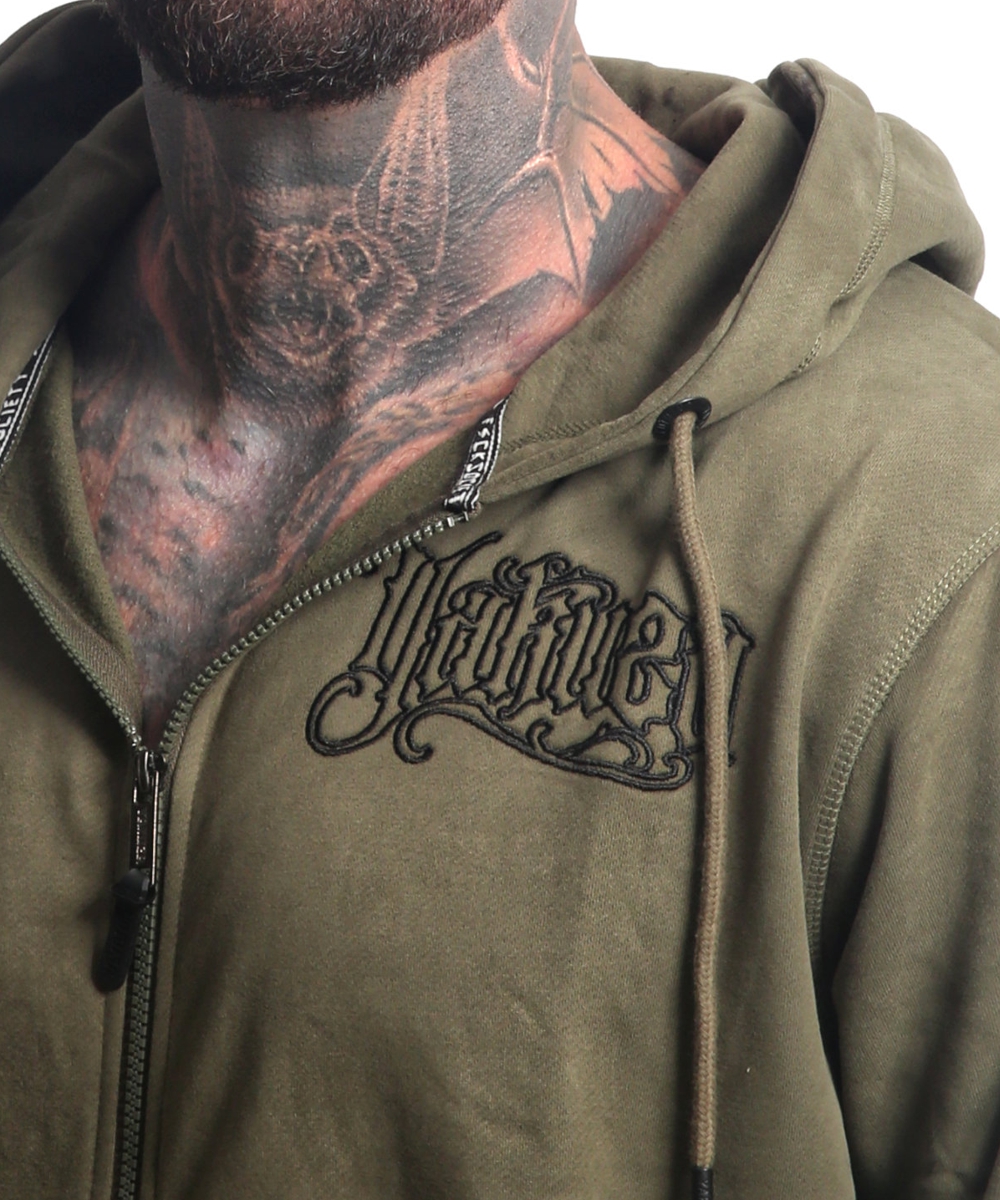 Yakuza Needle Zip Hoodie Jacket HZB-27030 grape leaf – Bild 3